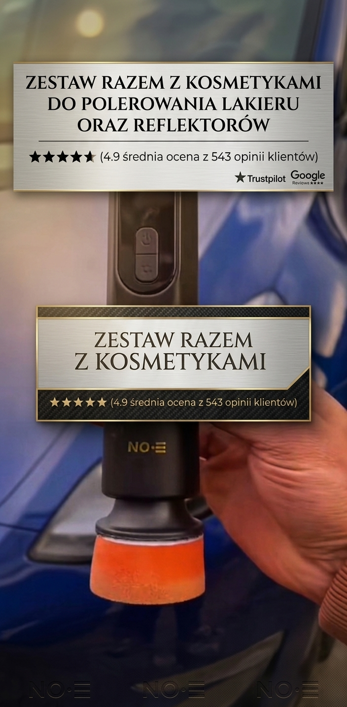 ( Zestaw) Polerka Bezprzewodowa 3 w 1 – Przywróć Blask Lakierowi oraz Lampą Bez Warsztatu od FlyMaxx