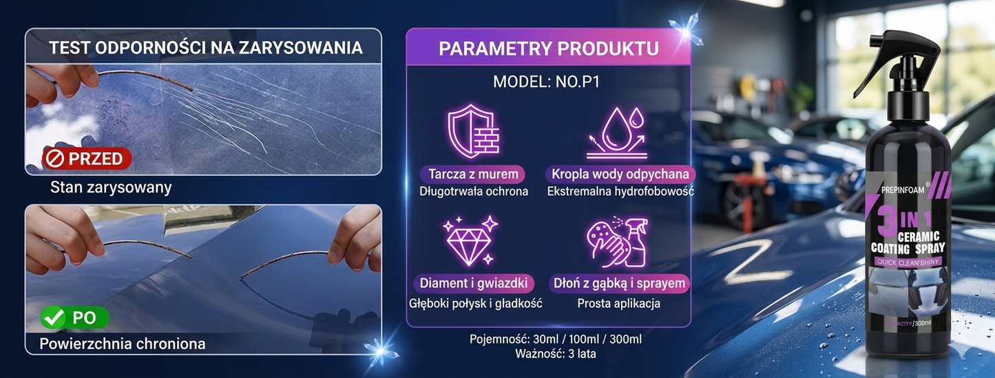 Ceramika w Sprayu do Lakieru  100ml + Ręcznik Gratis