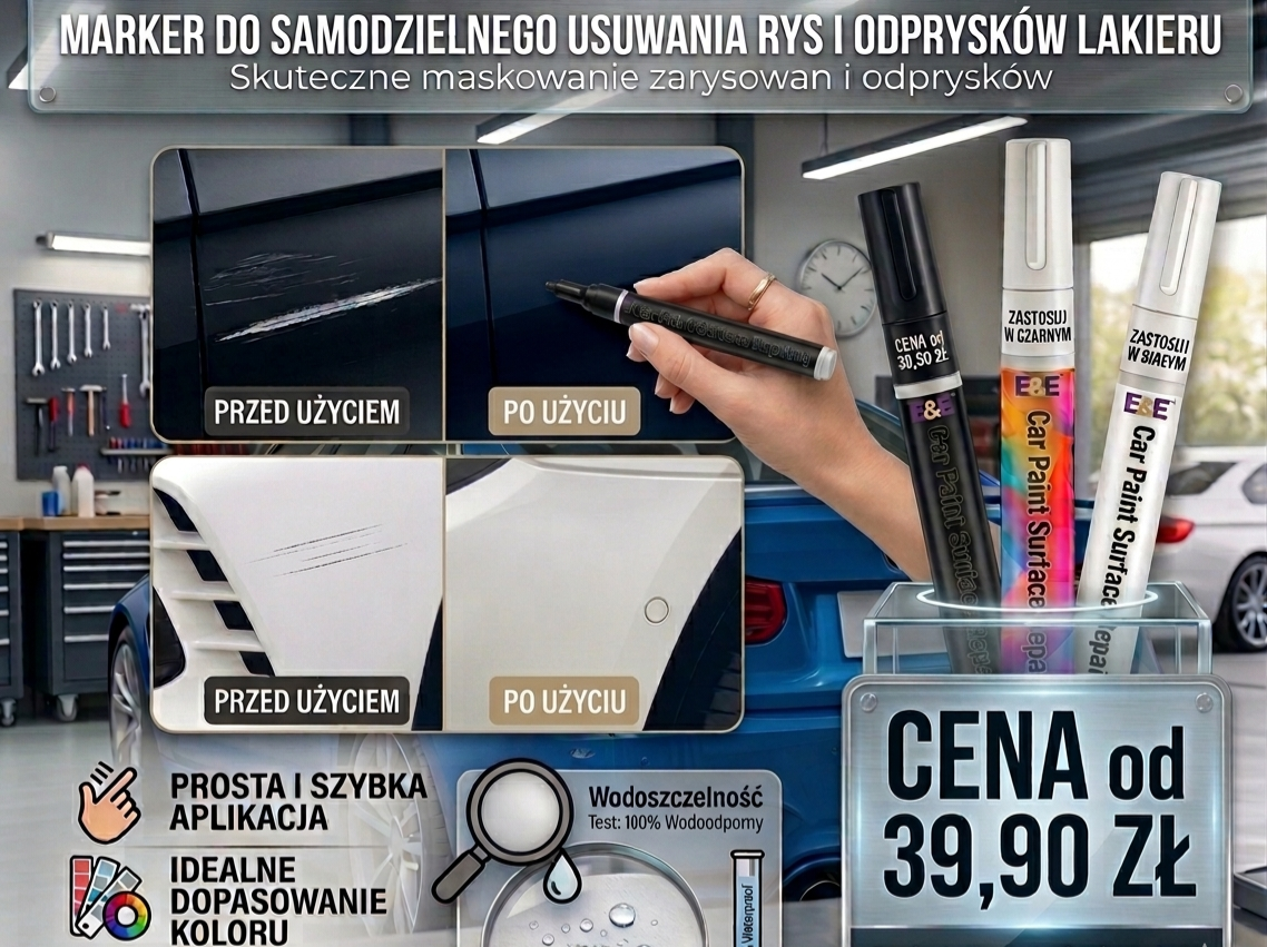 Wypełniacz ( Czarny / Biały ) do Lakieru Samochodowego – Wypełniacz Zarysowań FlyMaxx  FlyMaxx Touch-Up Pen