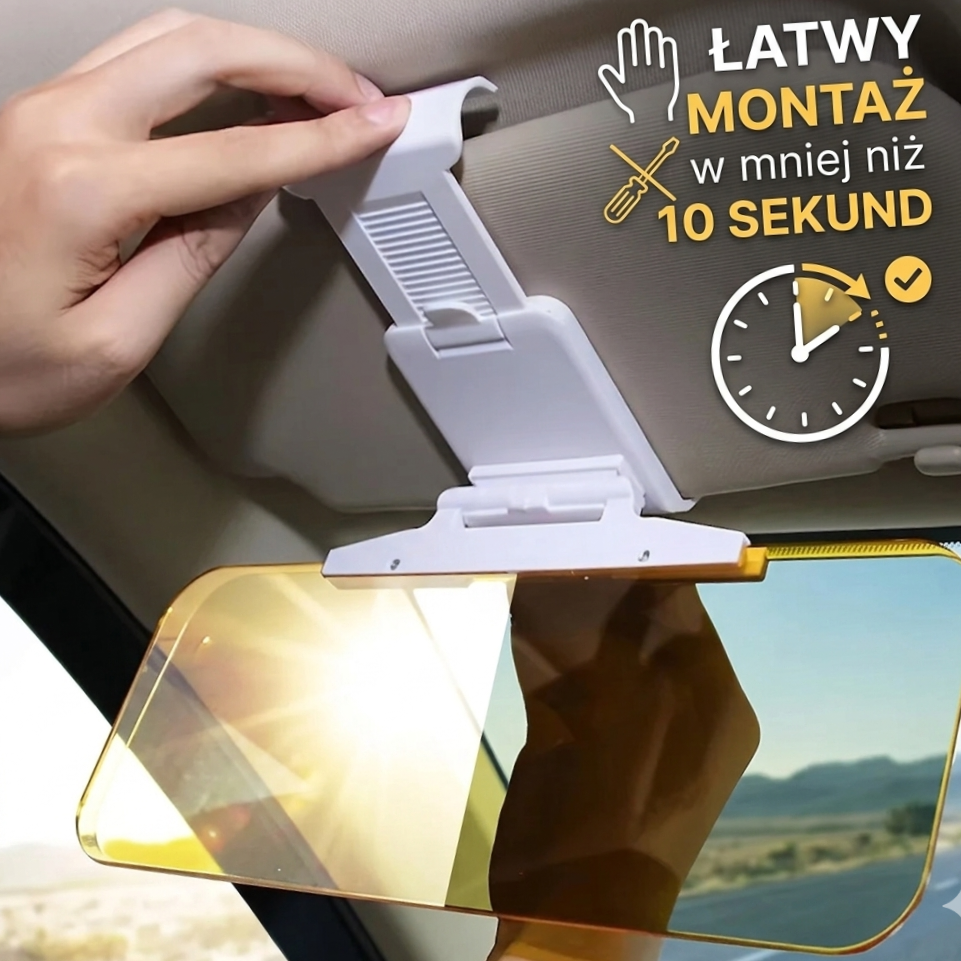 SunGuard Visor – Osłona przeciwsłoneczna z technologią anty-odblaskową 2w1