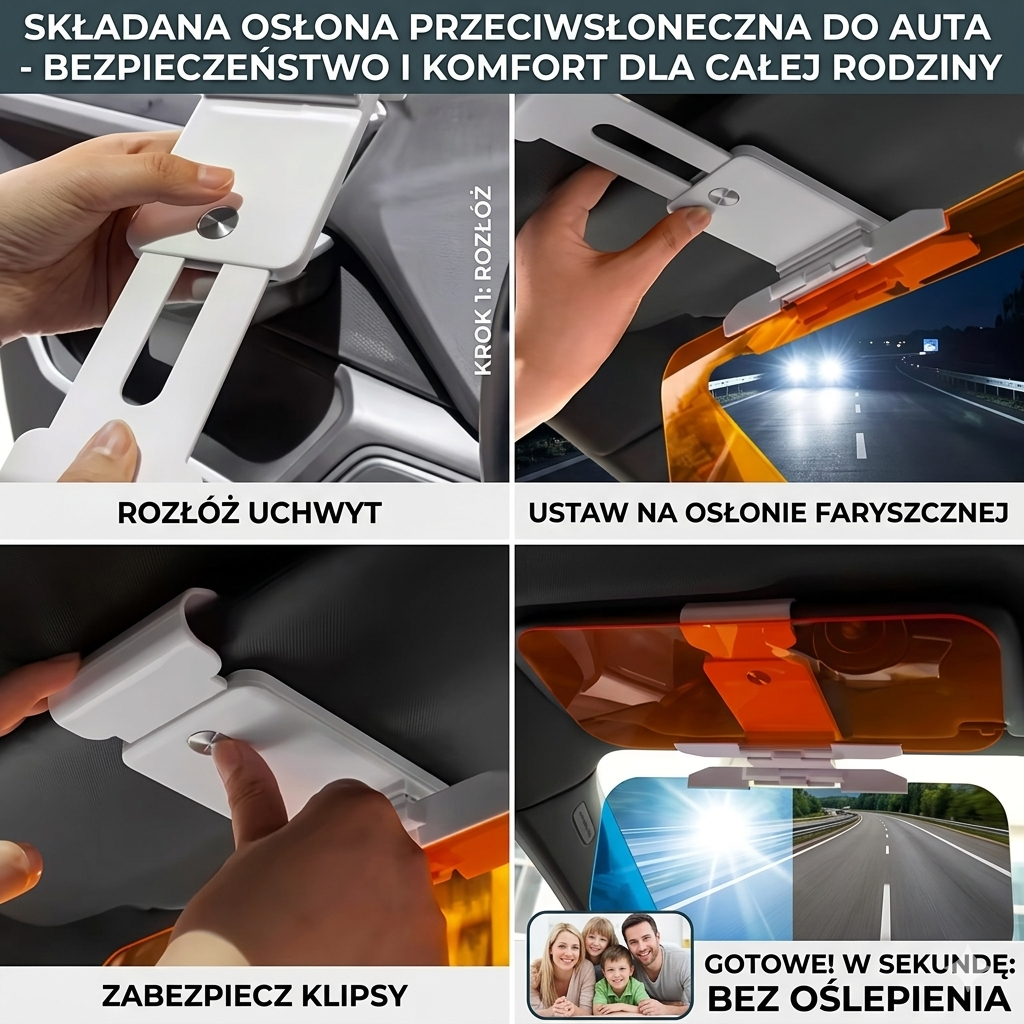 SunGuard Visor – Osłona przeciwsłoneczna z technologią anty-odblaskową 2w1