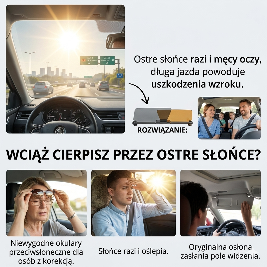 SunGuard Visor – Osłona przeciwsłoneczna z technologią anty-odblaskową 2w1