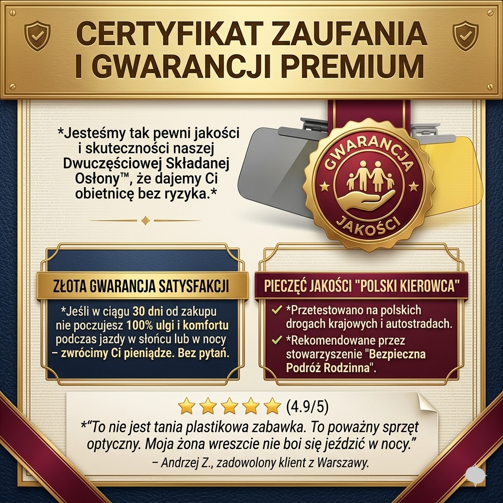 SunGuard Visor – Osłona przeciwsłoneczna z technologią anty-odblaskową 2w1