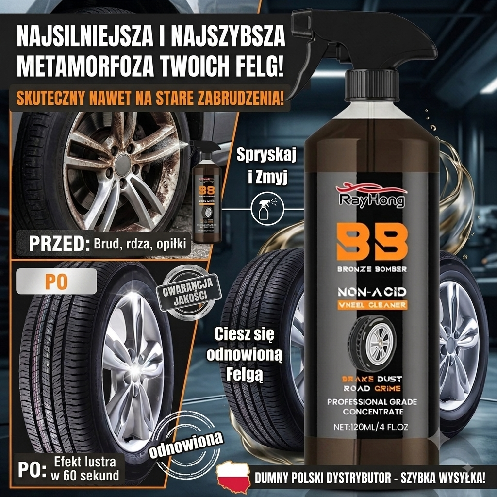 BB Bomber / Szybko i Bezpiecznie Usuwa Brud z Felg / Bez Szorowania
